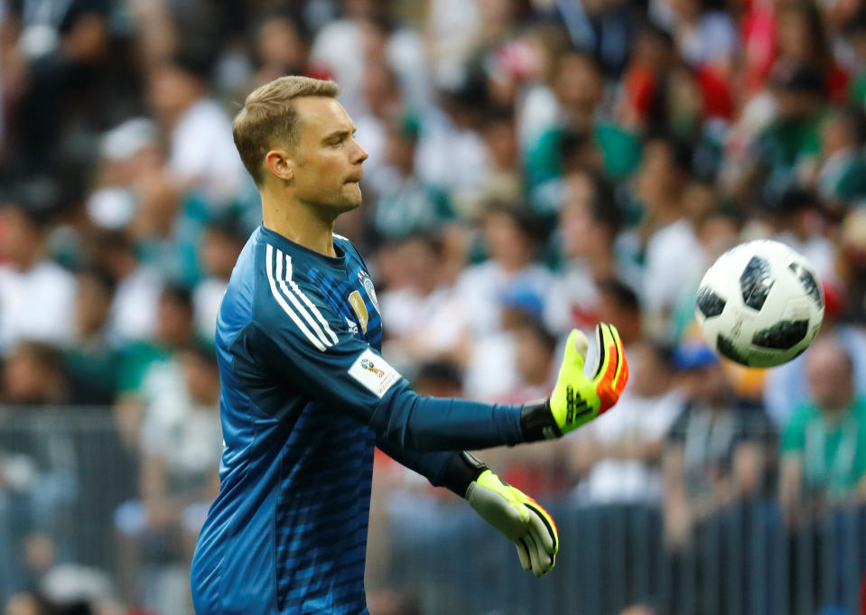 <p>Manuel Neuer attempts to get Germany going </p>