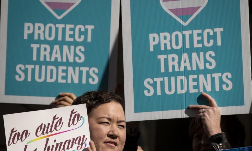 The letter reads: ‘We oppose any administrative and legislative efforts to erase transgender protections through reinterpretation of existing laws and regulations.’