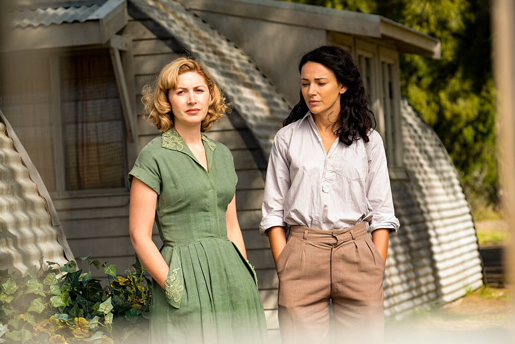 Michelle Keegan as nurse Kate Thorne, with Emma Hamilton as Sheila Anderson (John Platt/Eleven/BBC/PA)