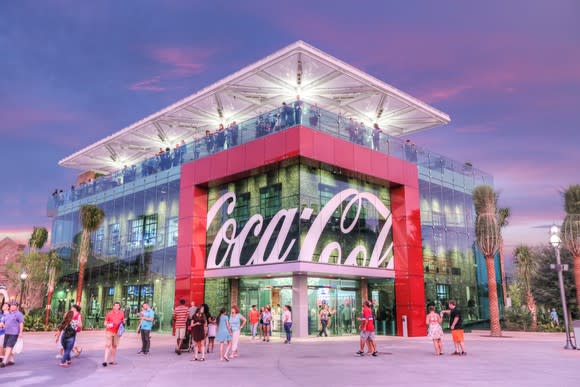 Outside view of a Coca-Cola store.