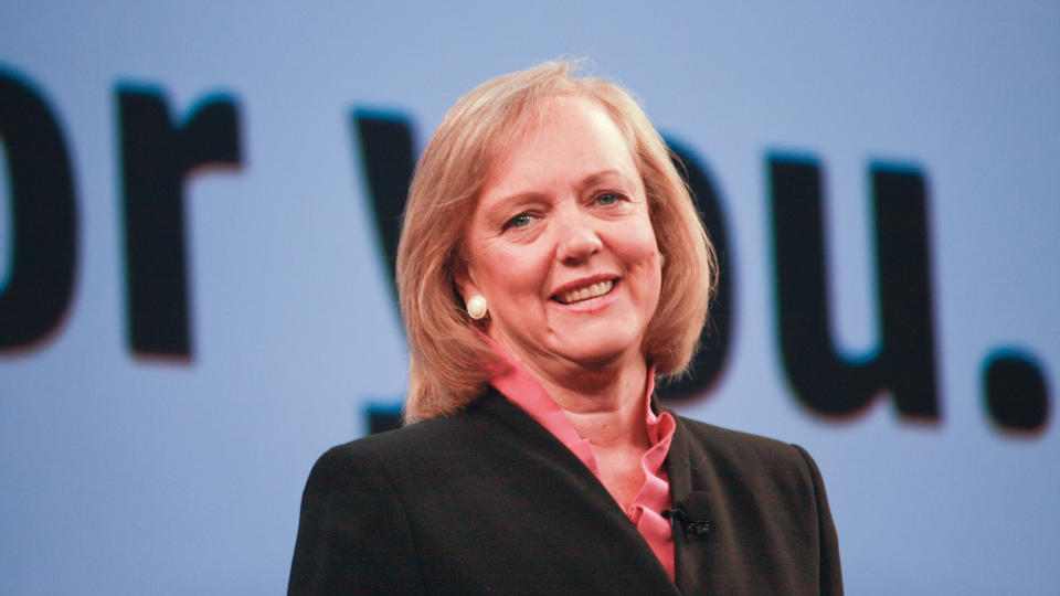LAS VEGAS, NV - JUNE 5, 2012: HP president and chief executive officer Meg Whitman delivers an address to HP Discover 2012 conference on June 5, 2012 in Las Vegas, NV.