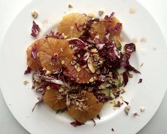 Blood Orange, Avocado, Radicchio And Granola Salad