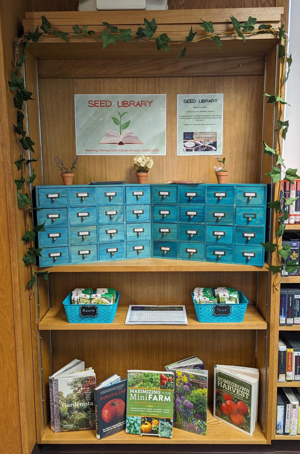 The seed library at the Middletown Public Library.