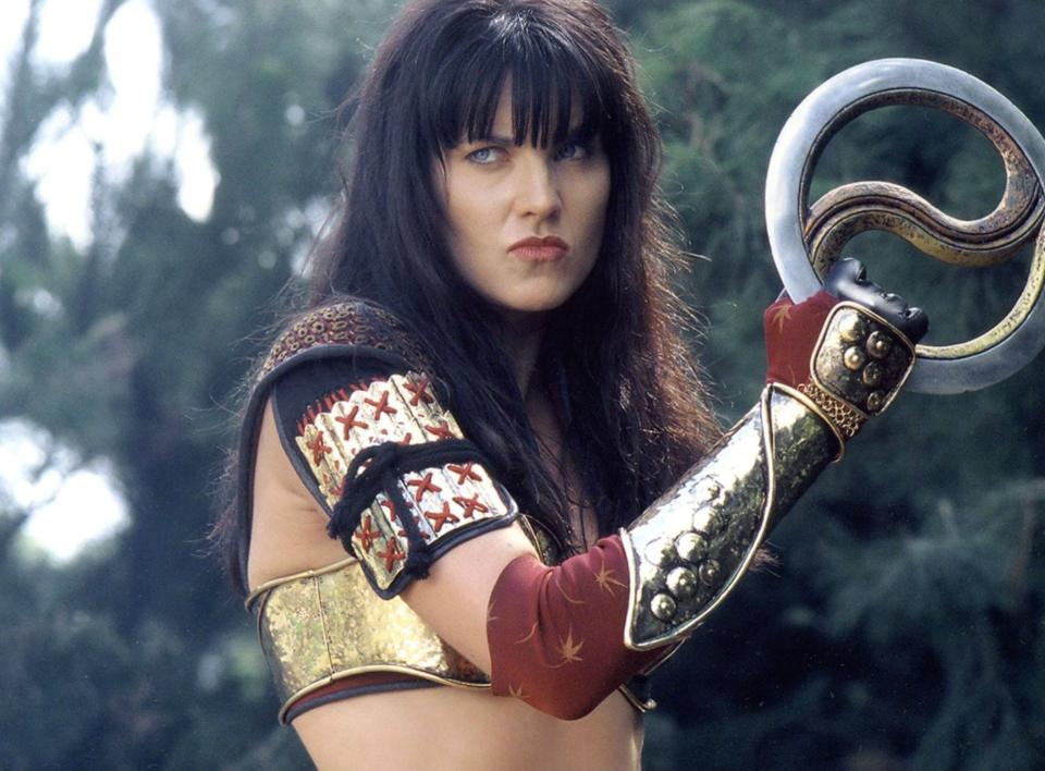 Lucy Lawless as Xena in "Xena: Warrior Princess."