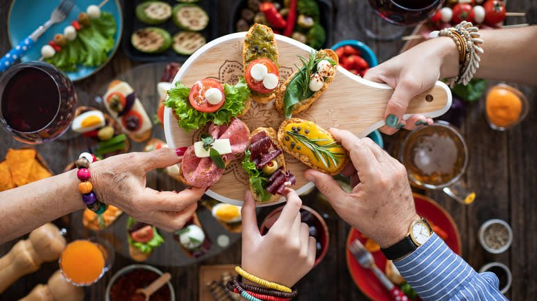 friends sharing tapas