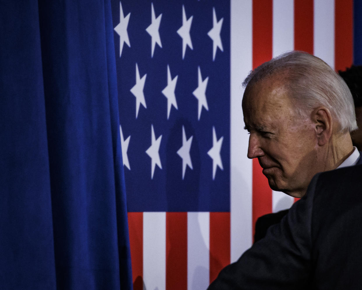 President Biden walks offstage.