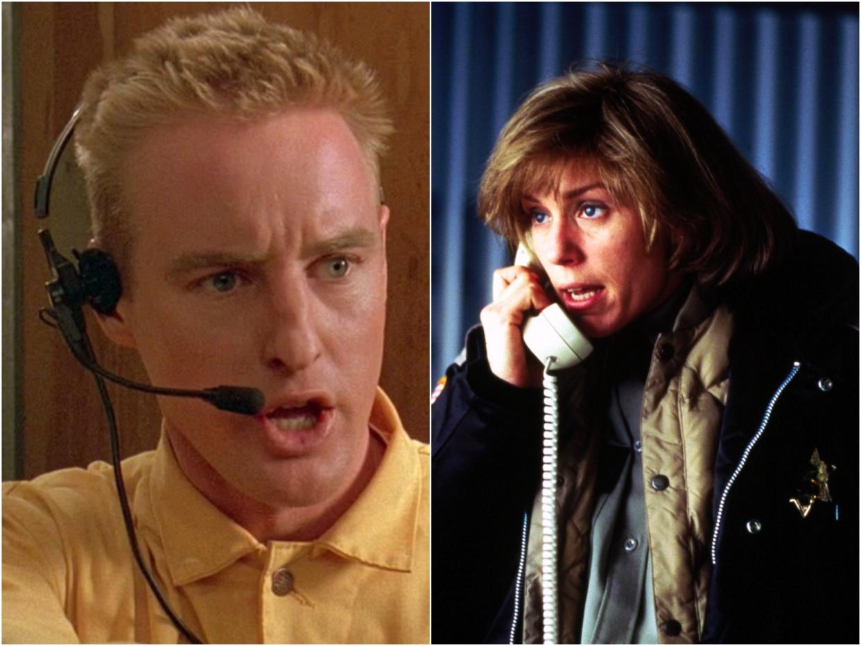 <p>Owen Wilson in ‘Bottle Rocket’ and Frances McDormand in ‘Fargo’</p> (Sony, MGM)