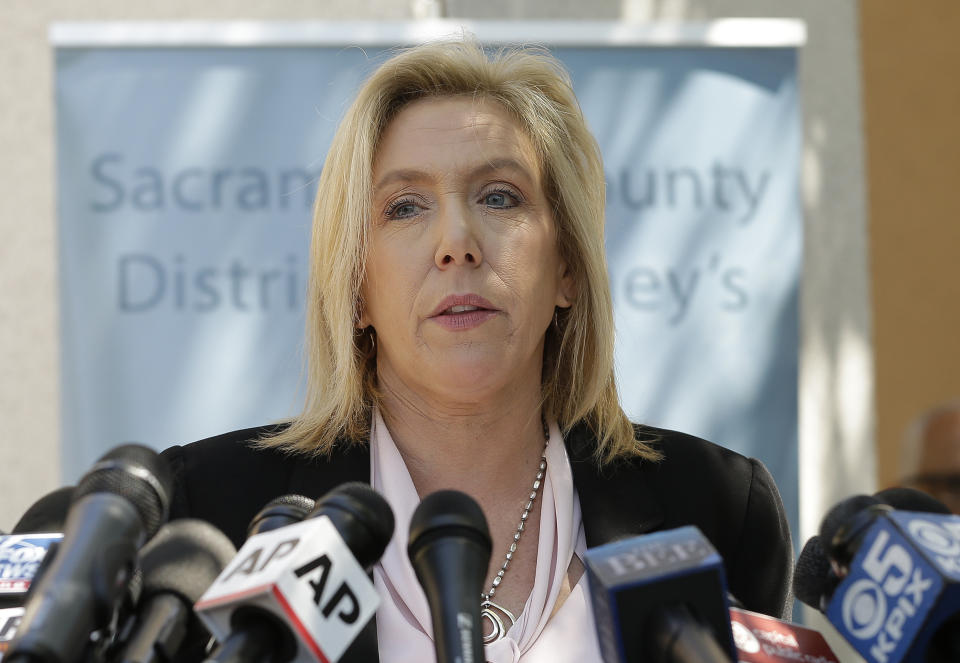 <em>Sacramento County District Attorney Anne Marie Schubert discusses the arrest of Joseph James DeAngelo (AP)</em>