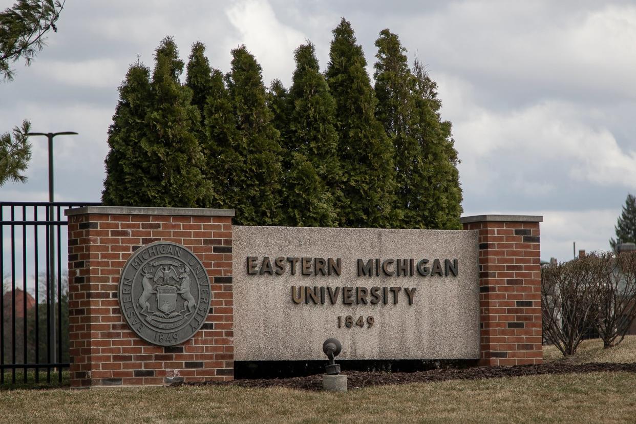 Eastern Michigan University campus in Ypsilanti, Wednesday, March 24, 2021.