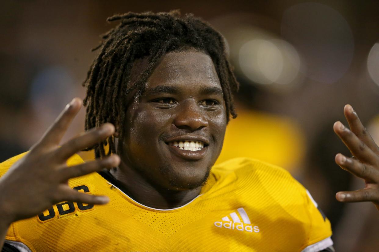 Southern Miss football running back Frank Gore Jr. in a game against Alcorn State at M.M. Roberts Stadium.