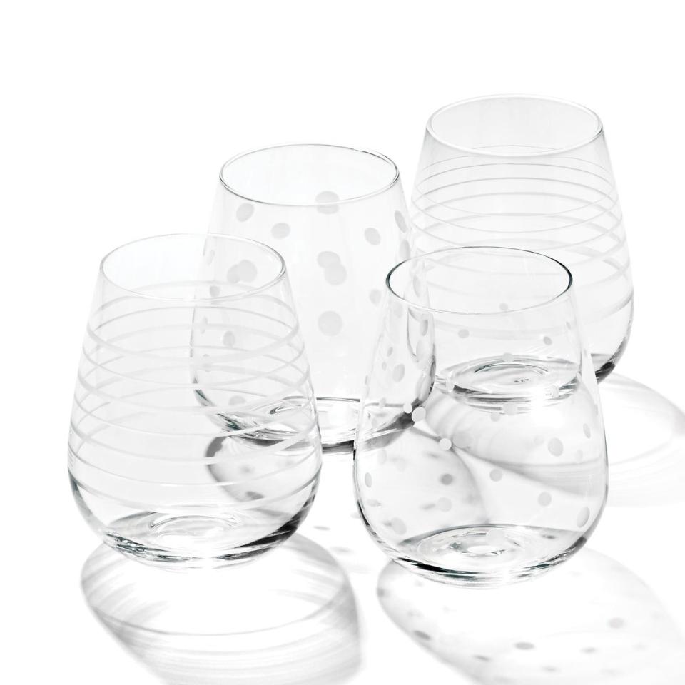 <p><a href="https://go.redirectingat.com?id=74968X1596630&url=https%3A%2F%2Fwww.oneida.com%2Fproducts%2Fgraphics-stemless-wine-glasses-set-of-4&sref=https%3A%2F%2Fwww.bestproducts.com%2Fhome%2Fg44925741%2Foneida-entertain-365-tableware-collection-august-2023%2F" rel="nofollow noopener" target="_blank" data-ylk="slk:Shop Now;elm:context_link;itc:0;sec:content-canvas" class="link ">Shop Now</a></p><p>Mingle Stemless Wine Glasses (Set of 4)</p><p>oneida.com</p><p>$21.00</p>