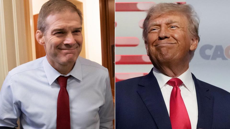 PHOTO: Rep. Jim Jordan, left, and Former President Donald Trump, right. (AP, FILE)