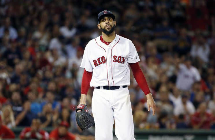 David Price is not happy with Dennis Eckersley. (AP Photo)