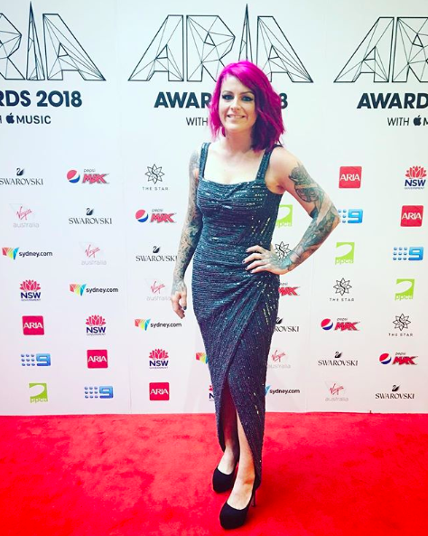 The 2012 winner of The Voice pictured at the 2018 ARIA Awards in Sydney. Photo: Instagram/kariseedenmusic