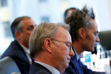 Eric Schmidt, chairman of Alphabet Inc., sits during a meeting with U.S. President-elect Donald Trump and technology leaders at Trump Tower in New York U.S., December 14, 2016. REUTERS/Shannon Stapleton