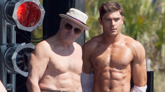 Zac Efron And Robert De Niro Go Shirtless Flex Their Muscles