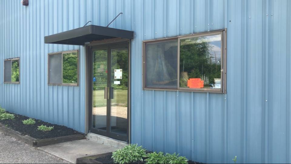 The Timberlane Services office on Swedesboro Road near Tomlin Station Road was empty Wednesday afternoon, closed following a fatal explosion in the morning. In the window, a Harrison Township "unsafe building" notice is posted. June 15, 2022.