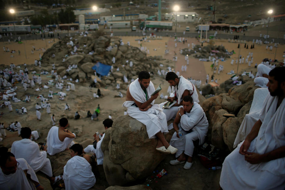 Pilgrims gather on Mount Mercy