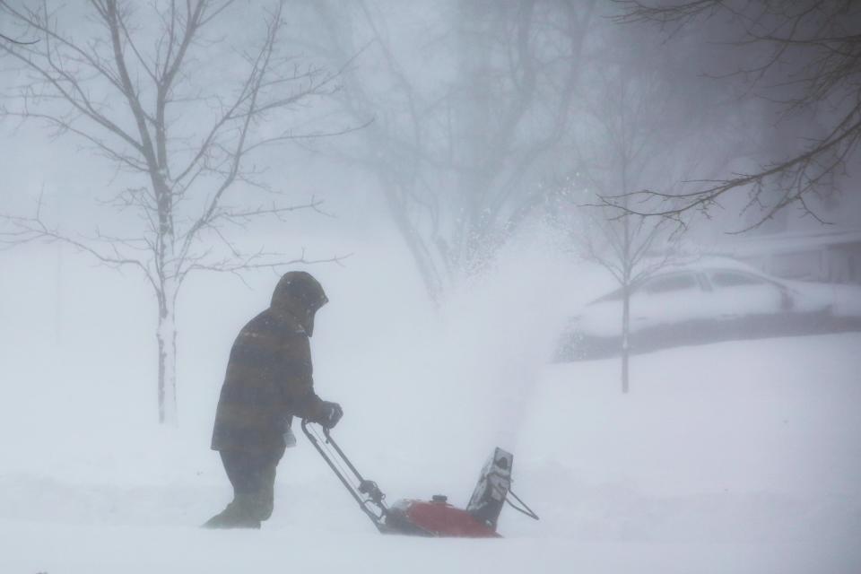 A winter storm rolls through Western New York Saturday, Dec. 24, 2022, in Amherst N.Y. (AP)