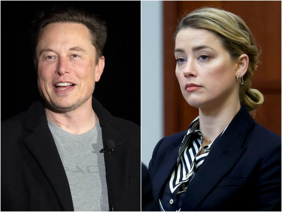 Elon Musk and Amber Heard.