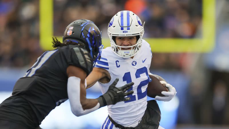 BYU wide receiver Puka Nacua is a 2023 NFL draft hopeful after starring for the Cougars the past two seasons.