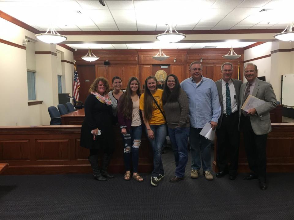 PHOTO: Jason and Marybeth Smith pose with their daughter Raven Whitaker-Smith on her adoption day, Nov. 3, 2017. (Courtesy Marybeth Smith)