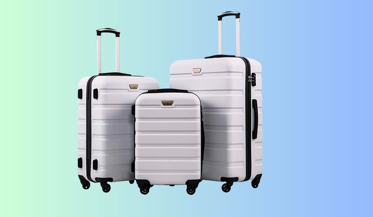 This Coolife Luggage 3 Piece Set is so rugged, we almost can't believe it's just $161! (Photo: Amazon)