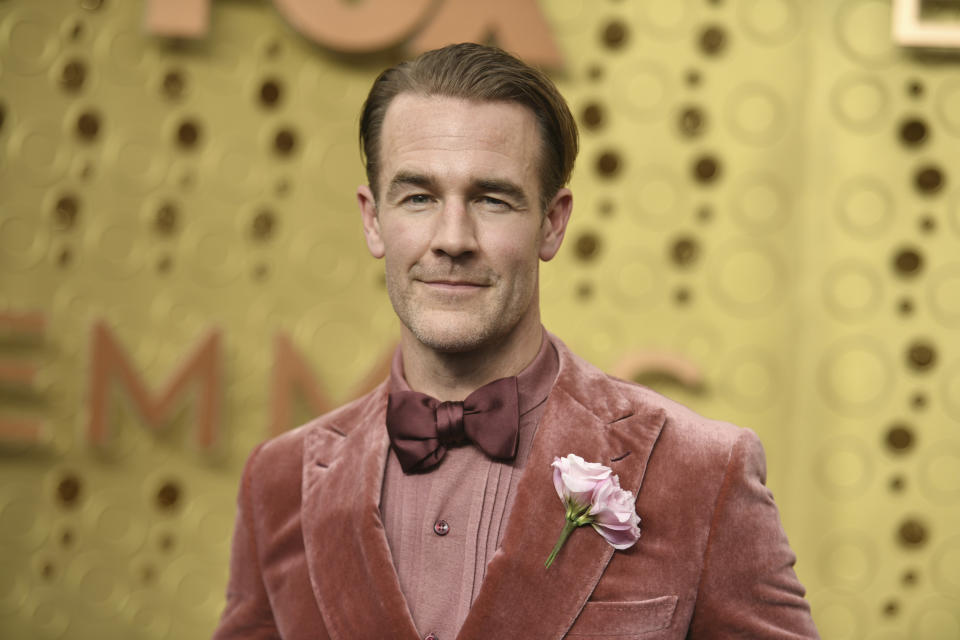FILE - James Van Der Beek arrives at the 71st Primetime Emmy Awards on Sunday, Sept. 22, 2019, at the Microsoft Theater in Los Angeles. Van Der Beek turns 46 on March 8. (Photo by Richard Shotwell/Invision/AP, File)