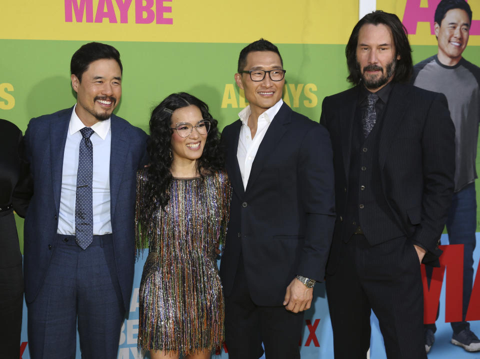 Randall Park, Ali Wong, Daniel Dae Kim and Keanu Reeves at the premiere of "Always Be My Maybe" in Los Angeles. (Photo: Mark Von Holden/Invision/AP)