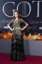 <p>Esmé Bianco, Ros, vistió como toda una Lannister con un vestido negro con brocado dorado.<br>REUTERS/Caitlin Ochs </p>