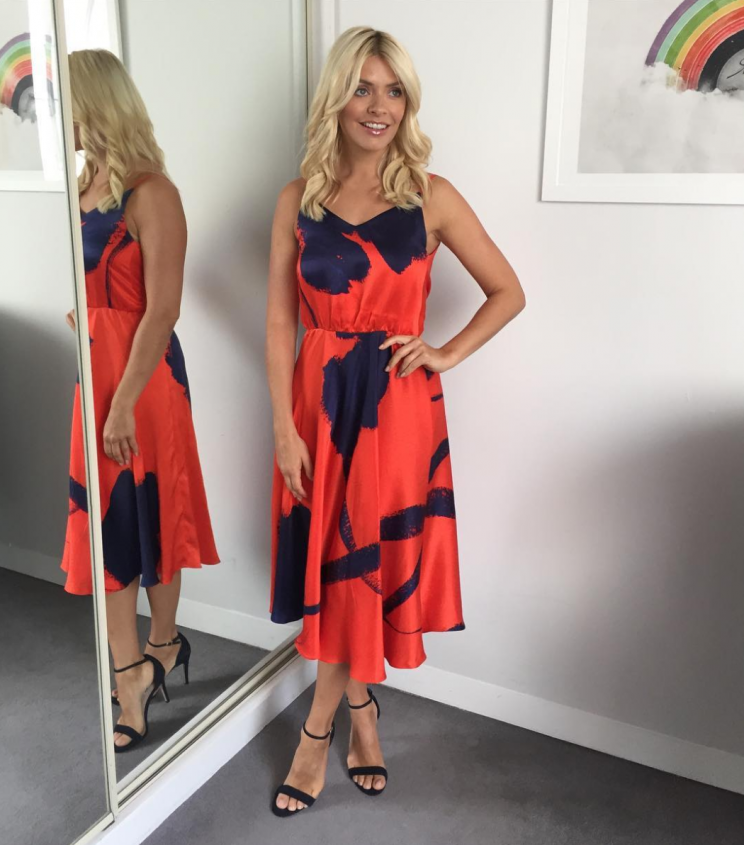 She wore the same style on ‘This Morning’ last month [Photo: Instagram/hollywilloughby]