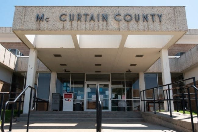 The McCurtain County Courthouse sits on the north end of Central Avenue in downtown Idabel. The courthouse is attached to the sheriff's department and county jail where Geoffrey Briley is being held while he awaits a jury trial scheduled for January.