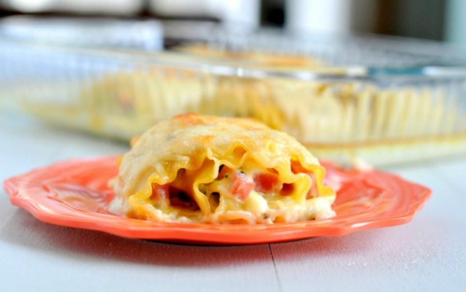 <p>Shannah Coe</p><p>These lasagna rolls are so cheesy and delicious and they are much quicker to make than traditional lasagna.</p><p><strong>Get the recipe: <a href="https://parade.com/841565/shannahcoe/ham-and-swiss-lasagna-rolls/" rel="nofollow noopener" target="_blank" data-ylk="slk:Ham and Swiss Lasagna Rolls;elm:context_link;itc:0;sec:content-canvas" class="link ">Ham and Swiss Lasagna Rolls</a></strong></p><p><strong>Related: <a href="https://www.yahoo.com/lifestyle/30-ways-prepare-christmas-ham-140000868.html" data-ylk="slk:30 Best Christmas Ham Recipes for Dinner;elm:context_link;itc:0;sec:content-canvas;outcm:mb_qualified_link;_E:mb_qualified_link;ct:story;" class="link  yahoo-link">30 Best Christmas Ham Recipes for Dinner</a></strong></p>