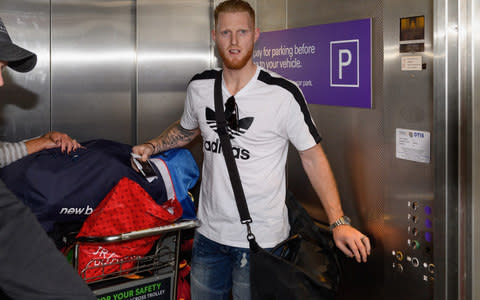 Ben Stokes arrives in New Zealand with his bags - Credit: Getty Images