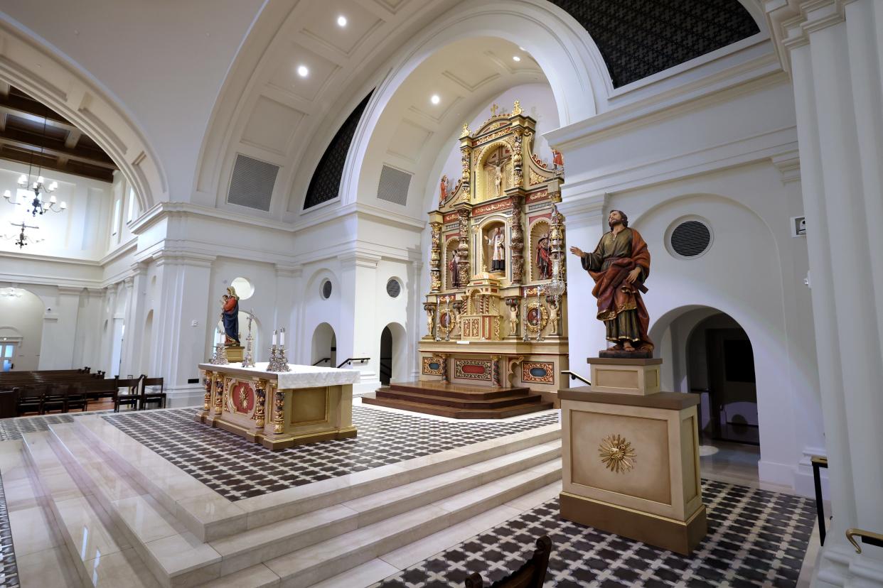 Inside the Blessed Stanley Rother Shrine church, Sacred Heart Church in Oklahoma City.