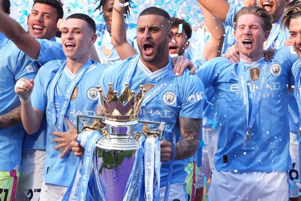 Man City giành chức vô địch Premier League thứ tư liên tiếp nhưng phải trải qua một chiến dịch hỗn hợp (PA Wire)