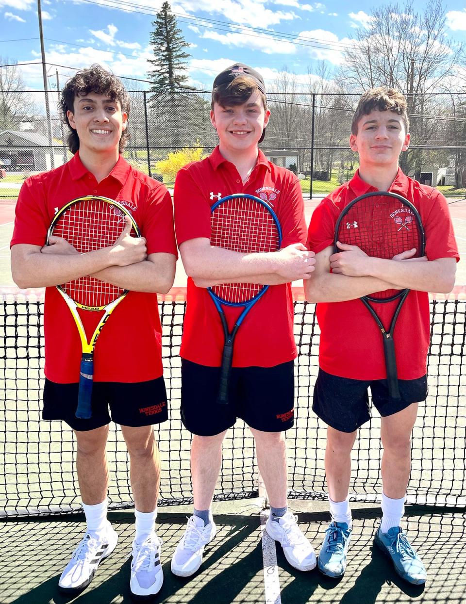 This year's Honesdale boys varsity tennis team is led by singles players Leo Martinez-Valerio, Matthew Christiansen and Michael Reiprich.