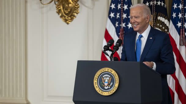 PHOTO: In this Nov. 9th, 2022, file photo, President Joe Biden answers questions from reporters at a post-election press conference at the White House in Washington, D.C. (Anadolu Agency via Getty Images, FILE)