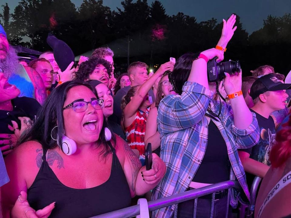 Fans sang along during TobyMac's concert Thursday night at the Alive Music Festival. Considered a trailblazer in contemporary Christian music, TobyMac also has headlined the event in the past.