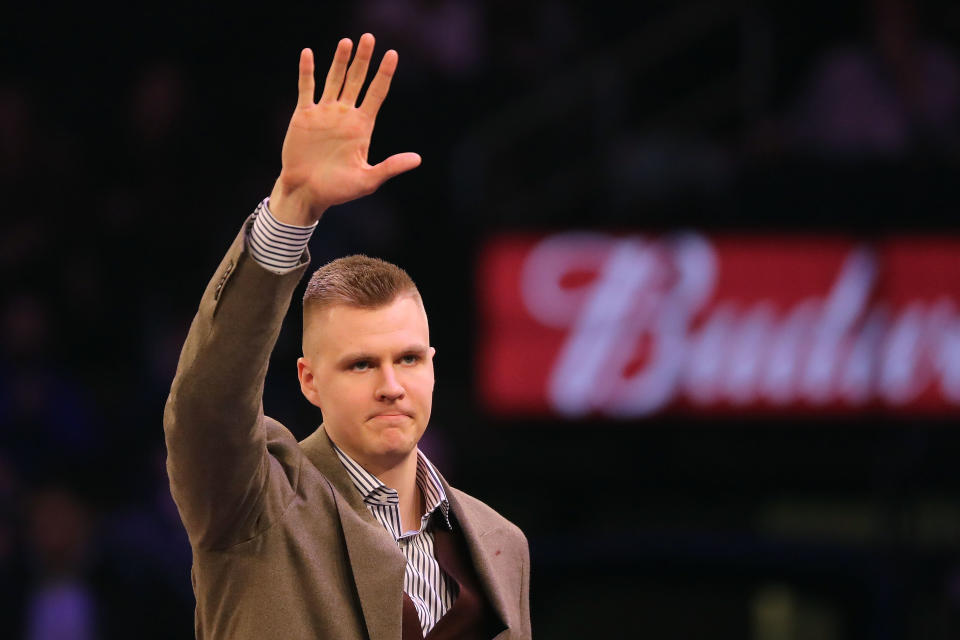 The New York Knicks have apparently repaired their relationship with star Kristaps Porzingis, something that was extremely rocky under former-president Phil Jackson. (Getty Images)