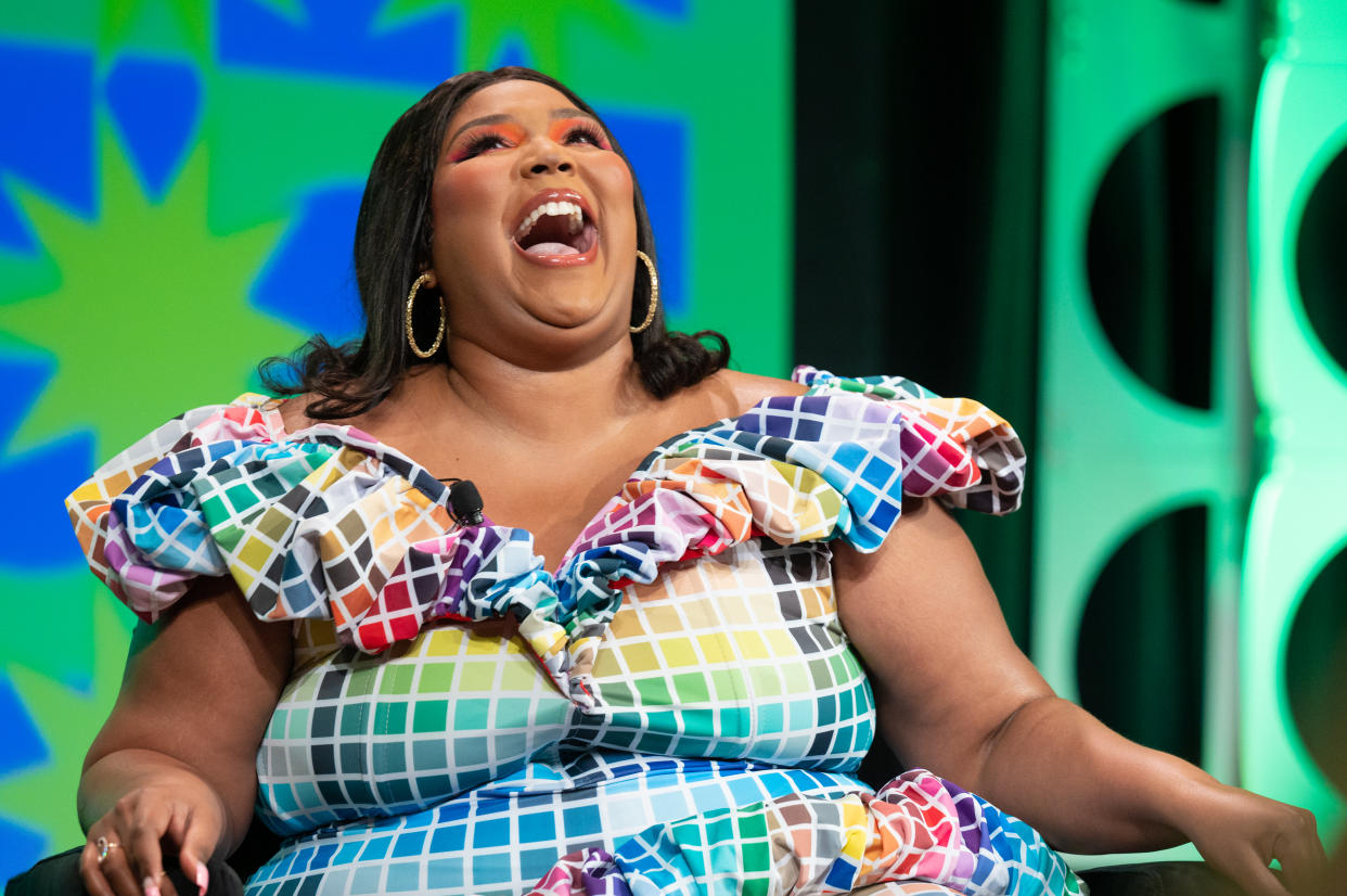 Lizzo modeled some exceptionally cheeky leggings from her new shapewear line and fans can’t wait to get their own(Photo:Jim Bennett/WireImage)