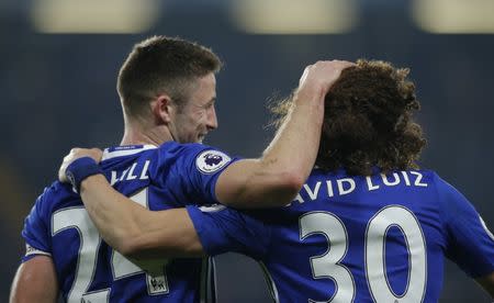 Football Soccer Britain - Chelsea v Hull City - Premier League - Stamford Bridge - 22/1/17 Chelsea's Gary Cahill and David Luiz after the match Action Images via Reuters / Andrew Couldridge Livepic