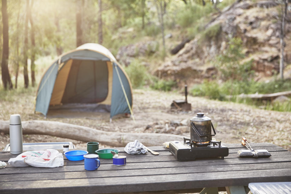 Cooking and camping in Australian bush