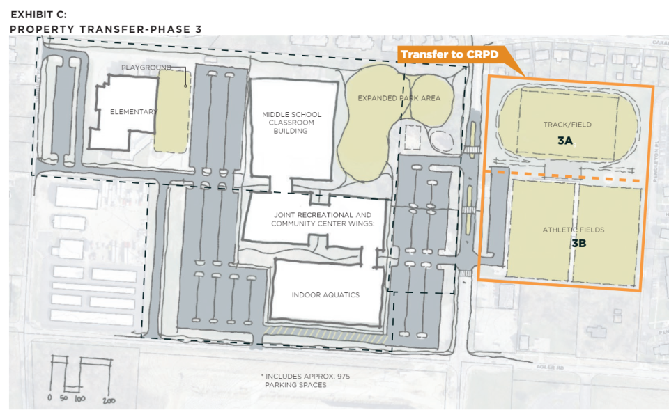 Phase three of a proposed plan to build an indoor swimming pool on the Northeast Side near Mifflin Middle School and Cassady Alternative Elementary School. Diagram from Columbus City Schools agenda.