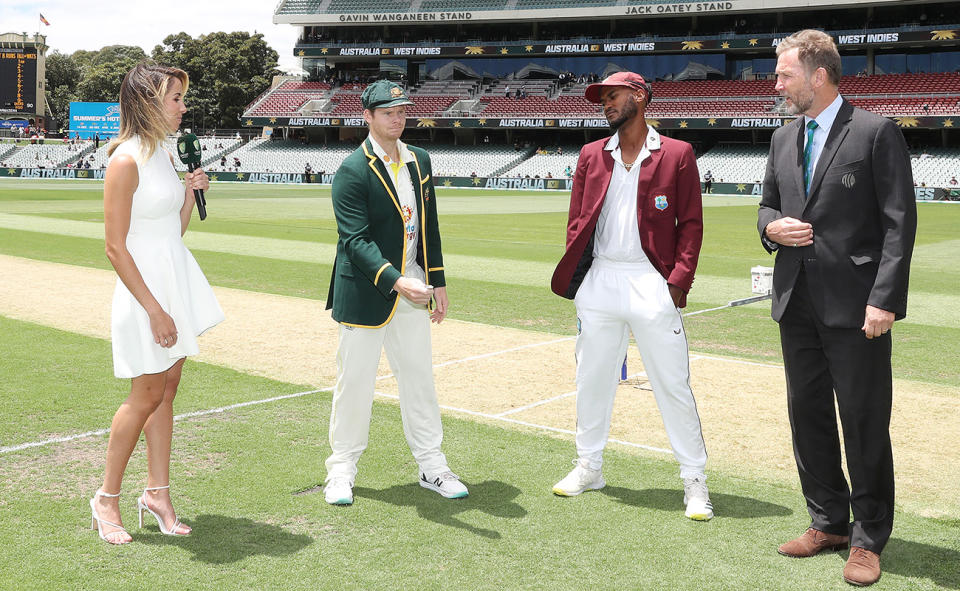 Steve Smith, pictured here captaining Australia in the second Test in the absence of Pat Cummins.