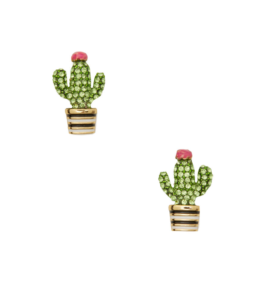 <p>Kate Spade Scenic Route cactus studs, $48,<a rel="nofollow noopener" href="https://www.katespade.com/products/scenic-route-cactus-studs/WBRUE268.html" target="_blank" data-ylk="slk:katespade.com;elm:context_link;itc:0;sec:content-canvas" class="link "> katespade.com</a> </p>