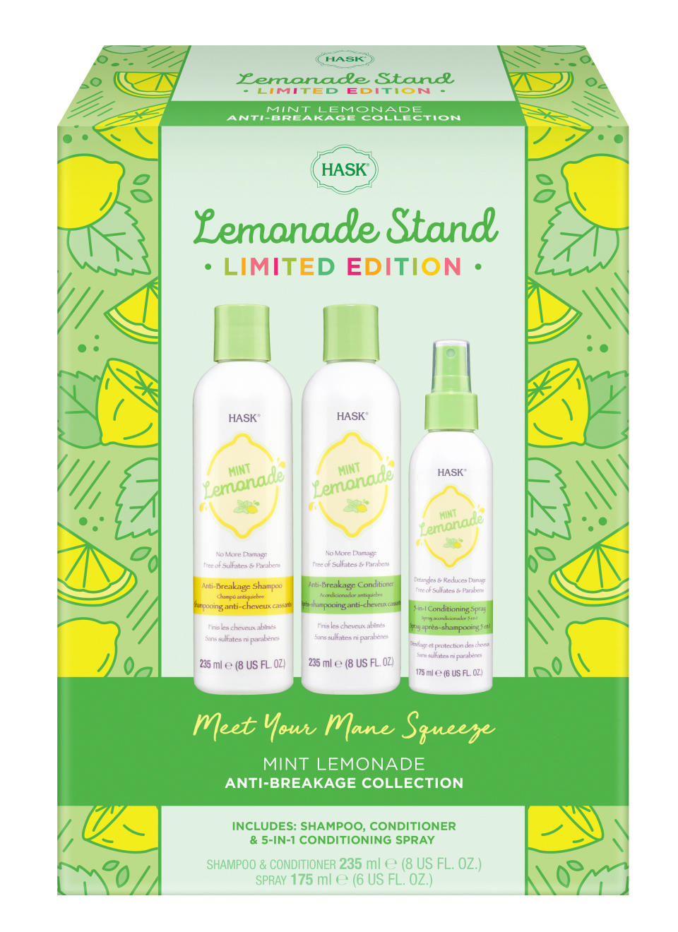 HASK Mint Lemonade Anti-Breakage Gift Set. $25 