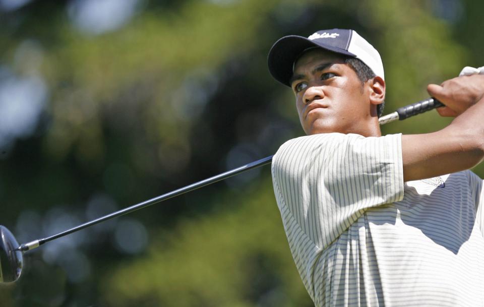 A young Tony Finau tees off on the 17th hole during the Junior America’s Cup at the Ogden Golf and Country Club in Ogden on July 27, 2006. | Keith Johnson, Deseret News