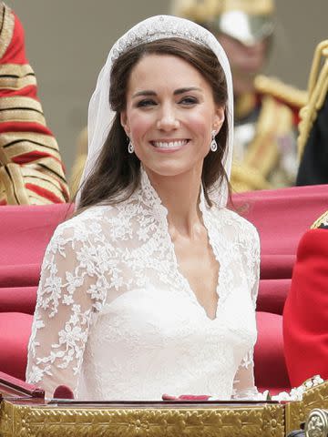 <p>Indigo/Getty</p> Kate Middleton on her wedding day