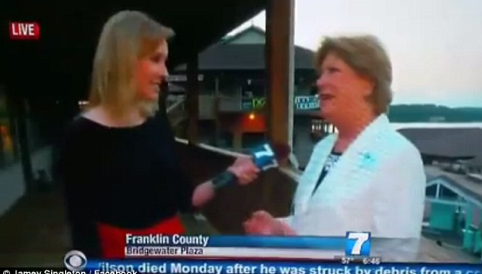 The shooting was caught on live TV as Ward was filming reporter Parker (left)